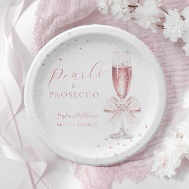 Pearls and Prosecco Pink  Paper Plates