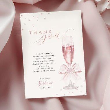 Pearls and Prosecco Pink  Thank You