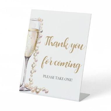 Pearls and Prosecco Thank you for coming Sign