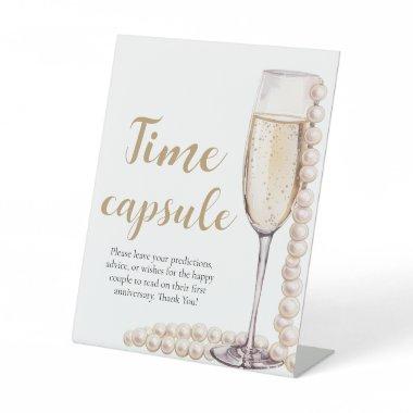 Pearls and Prosecco Time Capsule  Pedestal Sign