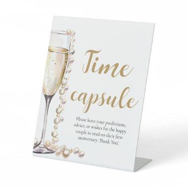 Pearls and Prosecco Time Capsule Bridal Shower Pedestal Sign