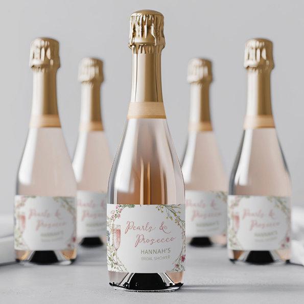 Pearls and Prosecco Wedding  Sparkling Wine Label