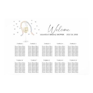 Pearls and Prosecco wedding seating chart