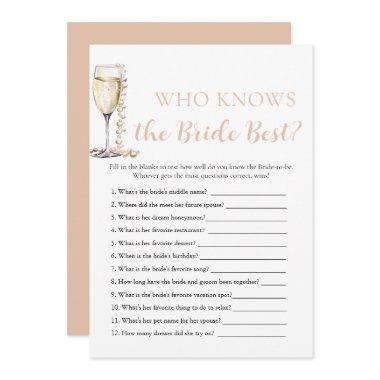 Pearls and Prosecco Who Knows the Bride Best Game