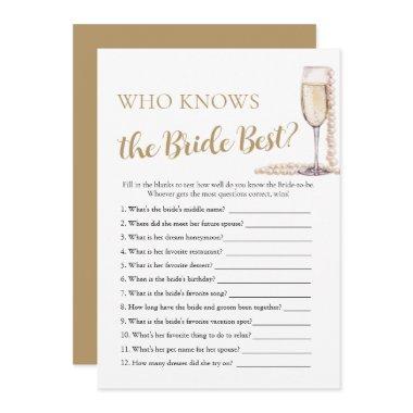 Pearls and Prosecco Who Knows the Bride Best Game