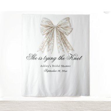 Pearls Bow She's Tying the Knot  Tapestry