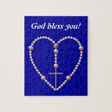 "Pearls" heart shaped Rosary Jigsaw Puzzle