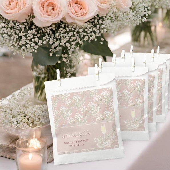 Pearls & Prosecco Babys Breath Blush  Favor Bag