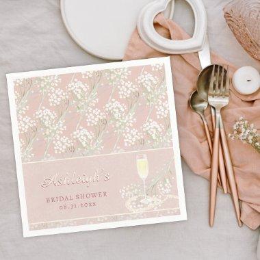 Pearls & Prosecco Babys Breath Blush  Napkins