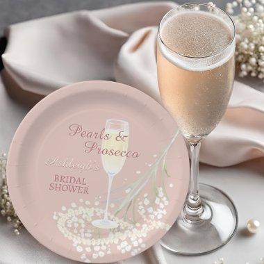 Pearls & Prosecco Babys Breath Blush  Paper Plates