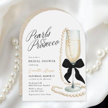 Pearls & Prosecco Black Bow