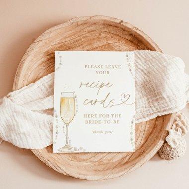Pearls & Prosecco Bridal Recipe  Sign, Recipe Poster