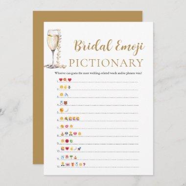 Pearls & Prosecco Bridal Shower Emoji Pictionary Invitations