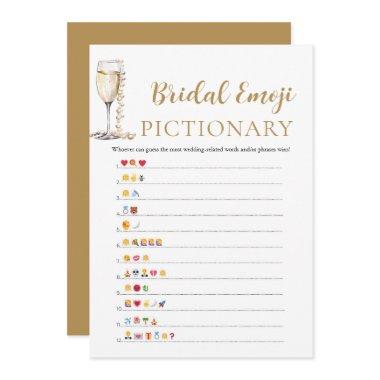 Pearls & Prosecco Bridal Shower Emoji Pictionary Invitations