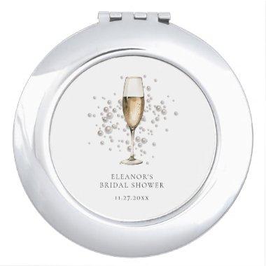 Pearls & Prosecco  Favor Compact Mirror