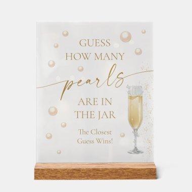 Pearls Prosecco  Guess How Many Pearl Acrylic Sign