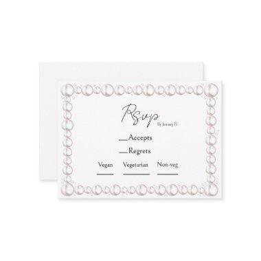 Pearls & prosecco  meal choice & rsvp enclosure