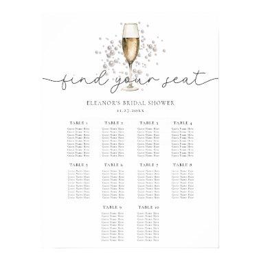 Pearls & Prosecco Bridal Shower Seating Chart Sign