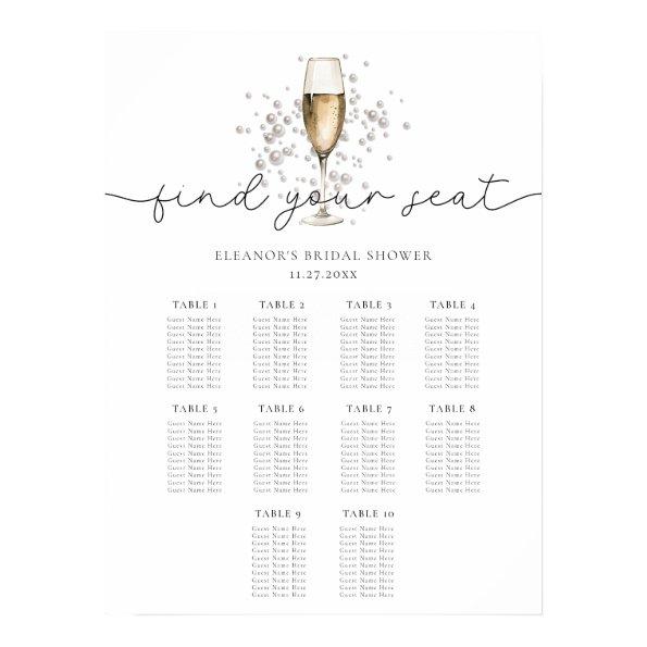 Pearls & Prosecco  Seating Chart Sign