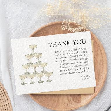 Pearls & Prosecco Bridal Shower Thank You Invitations