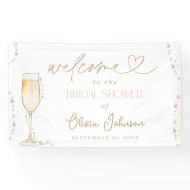 Pearls & Prosecco Bridal Welcome Sign Banner