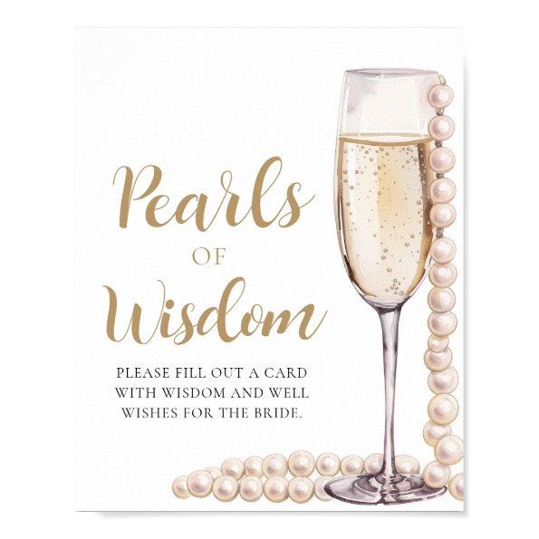 Pearls & Prosecco Champagne Pearls of Wisdom Sign