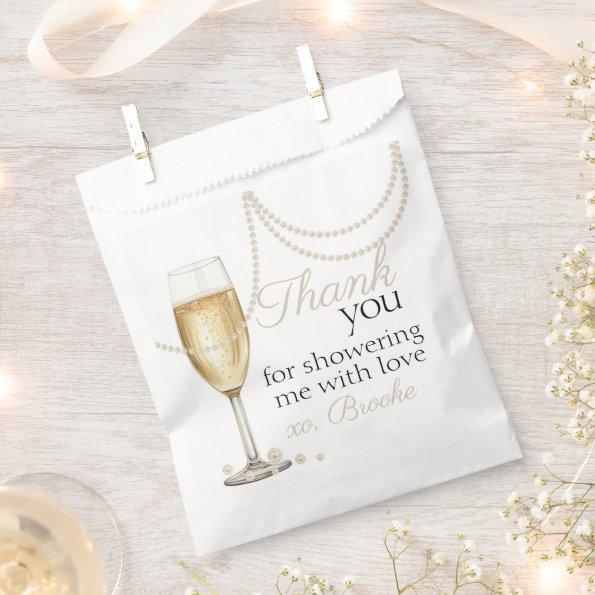Pearls Prosecco elegant  thank you Favor Bag