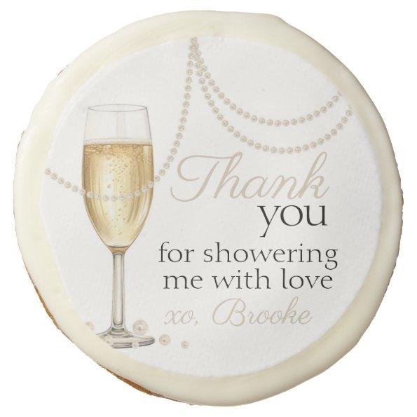 Pearls Prosecco elegant  thank you Sugar Cookie
