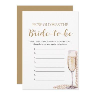 Pearls & Prosecco How Old Was the Bride-to-be Game