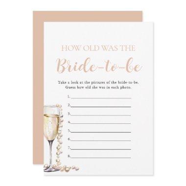 Pearls & Prosecco How Old Was the Bride-to-be Game