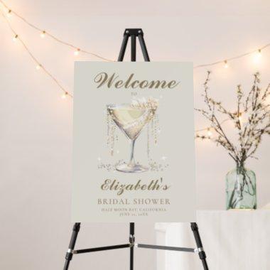 Pearls Prosecco Ivory Gold Bridal Shower Welcome Foam Board