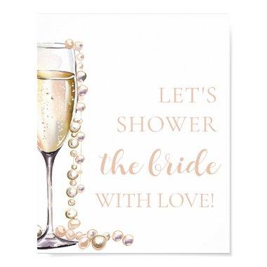 Pearls Prosecco Let's Shower The Bride With Love Poster