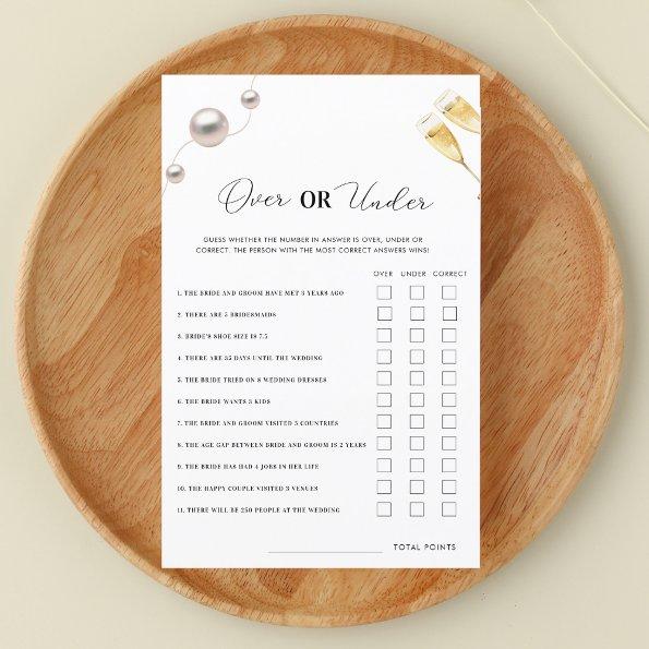 Pearls Prosecco Over or Under  Game