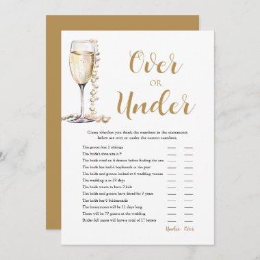Pearls & Prosecco Over or Under Bridal Shower Game Invitations