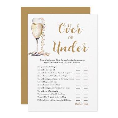 Pearls & Prosecco Over or Under Bridal Shower Game Invitations