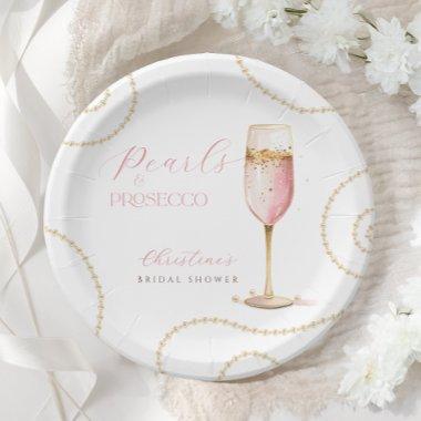 Pearls Prosecco Pink Gold  Paper Plates