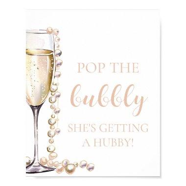 Pearls Prosecco Pop The Bubbly She's Getting Hubby Poster