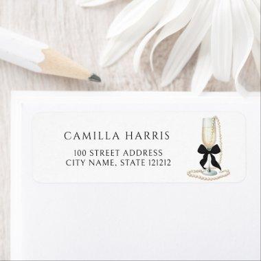 Pearls & Prosecco Return Address Label
