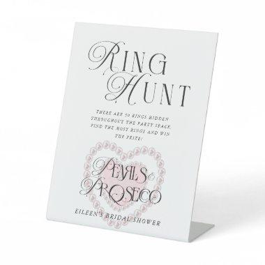 Pearls & Prosecco Ring Hunt  Custom Pedestal Sign