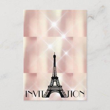 Pearly Ivory VIP Personalized Paris Bridal Shower Invitations