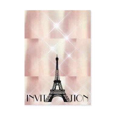 Pearly Ivory VIP Personalized Paris Bridal Shower Invitations