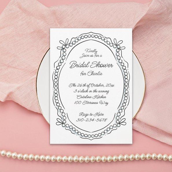 Pen and Ink Ribbons and Pearls Alt Text