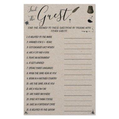 Pen & Inkwell | Find the Guest Shower Game  Flyer