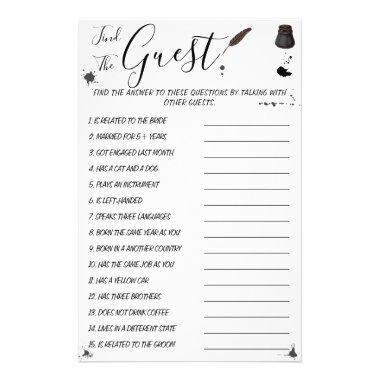 Pen & Inkwell | Find the Guest Shower Game Invitations Flyer