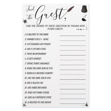 Pen & Inkwell | Find the Guest Shower Game  Flyer