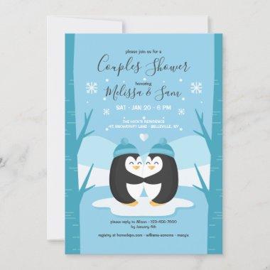 Penguin Couples Shower Invitations