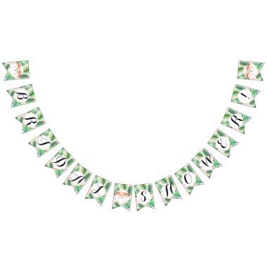 Pennant Bunting  Flamingo Leaf Stripe Bunting Flags