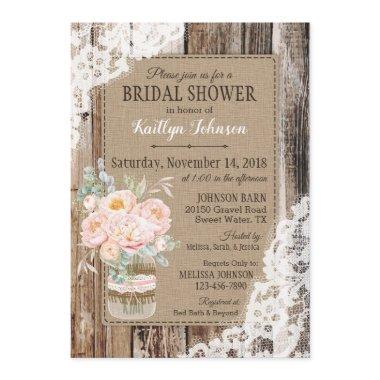 Peonies Wood Lace Rustic