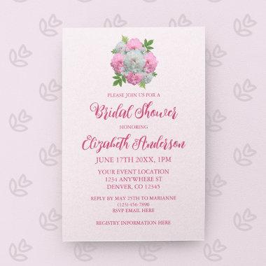 Peony Bouquet Bridal Shower Invitations