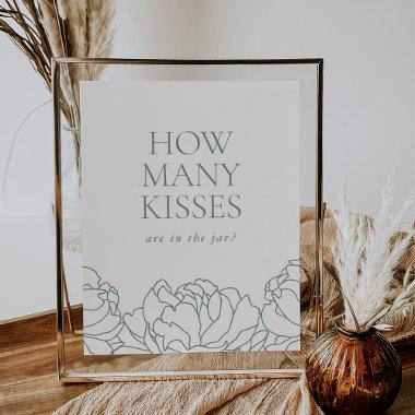 Peony Garden Bridal Shower "How Many Kisses" Sign